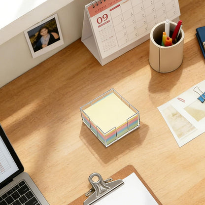 3x3 Inch Sticky Note Holder Post It Note Holder No Slip Base and Shatterproof Acrylic for One-Handed Operation, Perfect for Office Supplies, Home Fridge Memo, or Reception Desk