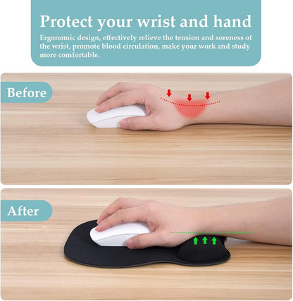 Ergonomic Mouse Pad with Wrist Rest, Memory Foam Support Mousepad
