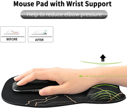 Ergonomic Mouse Pad with Wrist Rest, Memory Foam Support Mousepad
