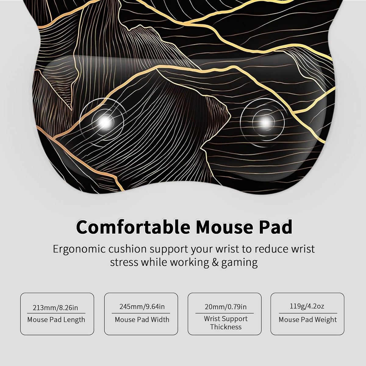 Ergonomic Mouse Pad with Wrist Rest, Memory Foam Support Mousepad