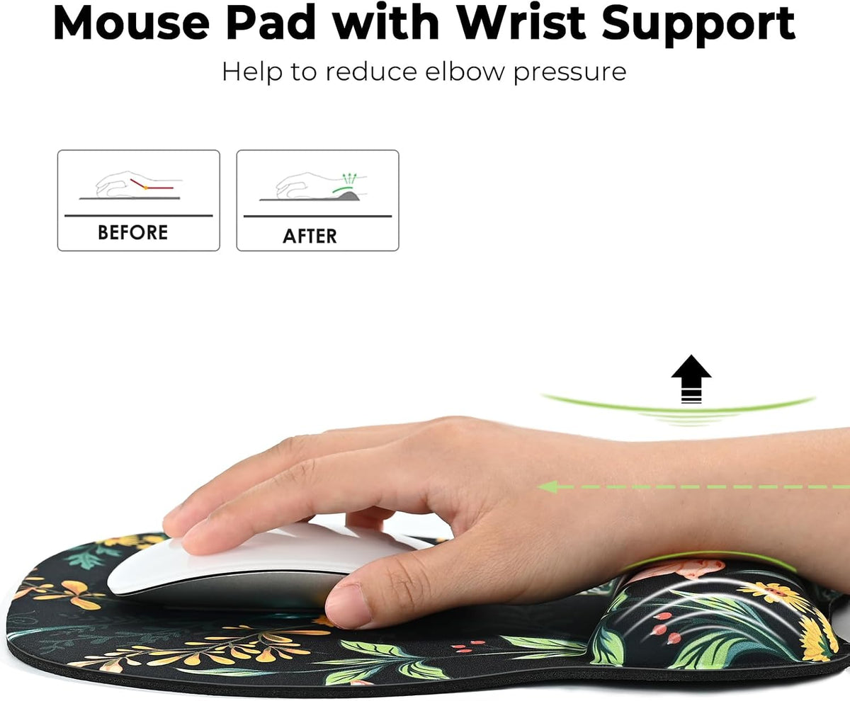 Ergonomic Mouse Pad with Wrist Rest, Memory Foam Support Mousepad