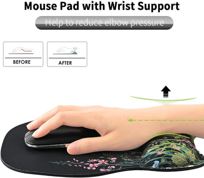 Ergonomic Mouse Pad with Wrist Rest, Memory Foam Support Mousepad