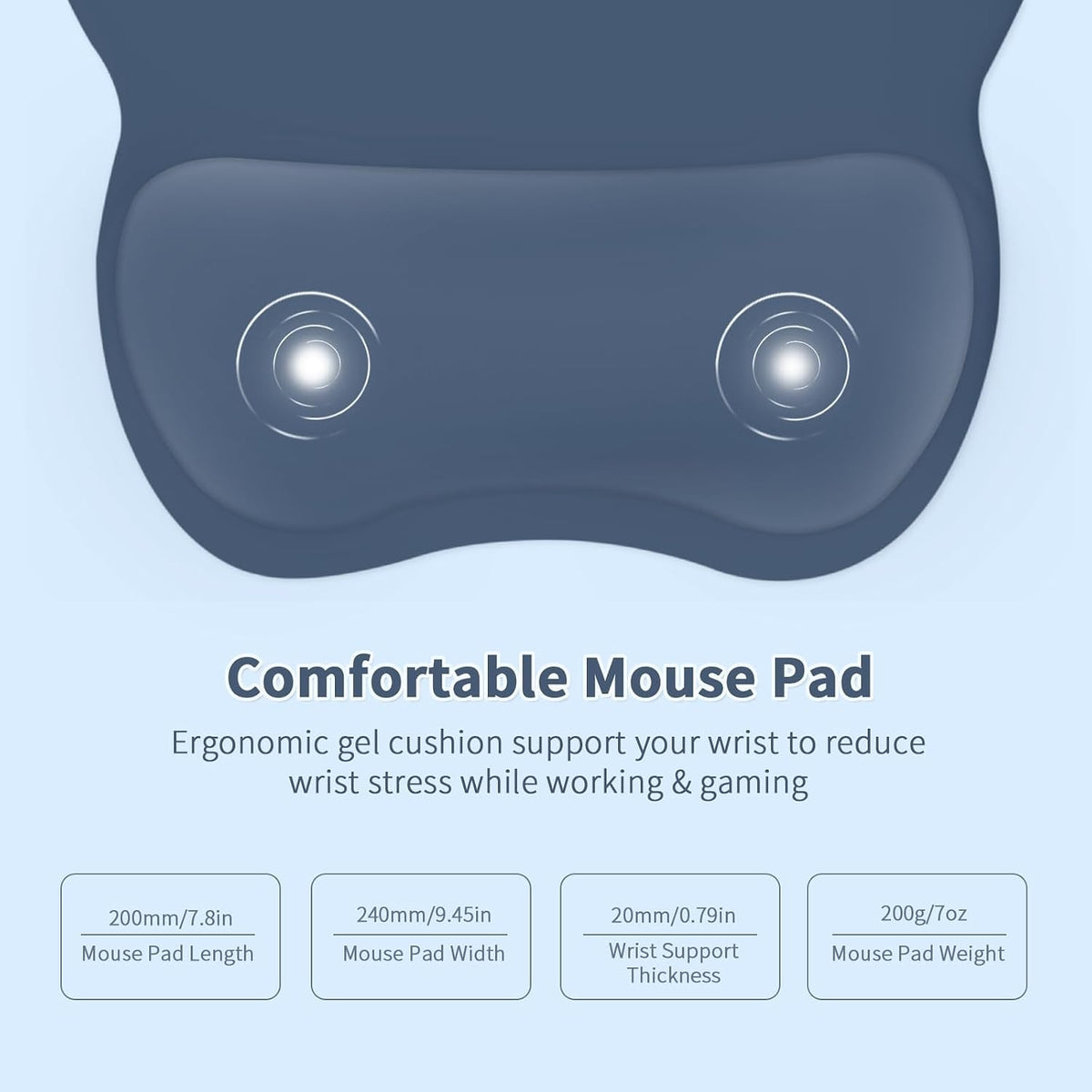 Ergonomic Mouse Pad with Wrist Rest, Memory Foam Support Mousepad