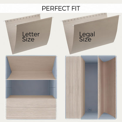 Decorative File Organizer Box Set of 2 - Collapsible Linen Filing Cabinets