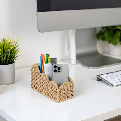 Bedside Table Desk Organizer Caddy, Remote Pen&Pencil Holder Cup