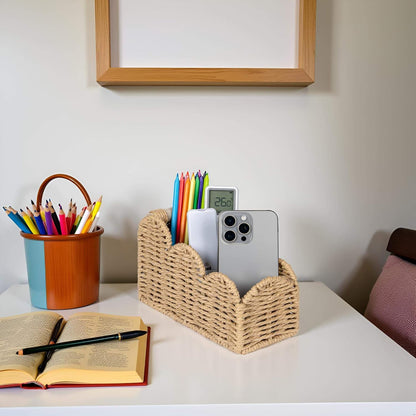 Bedside Table Desk Organizer Caddy, Remote Pen&Pencil Holder Cup