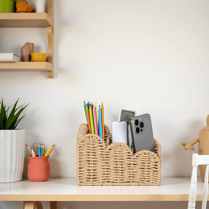 Bedside Table Desk Organizer Caddy, Remote Pen&Pencil Holder Cup