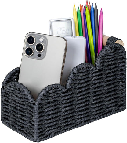 Bedside Table Desk Organizer Caddy, Remote Pen&Pencil Holder Cup