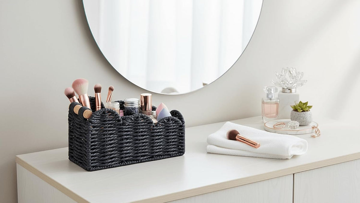 Bedside Table Desk Organizer Caddy, Remote Pen&Pencil Holder Cup