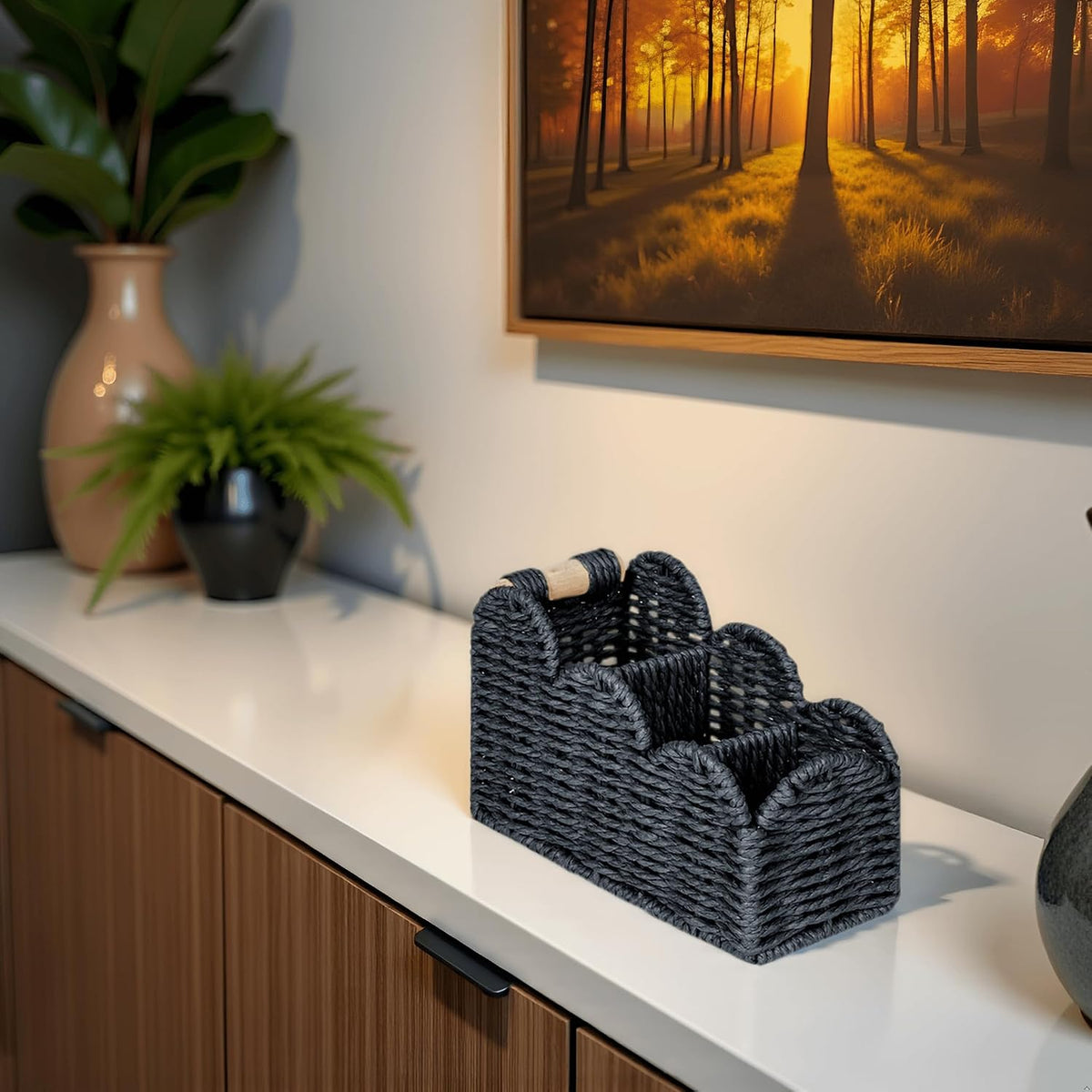 Bedside Table Desk Organizer Caddy, Remote Pen&Pencil Holder Cup