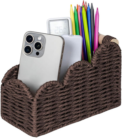 Bedside Table Desk Organizer Caddy, Remote Pen&Pencil Holder Cup