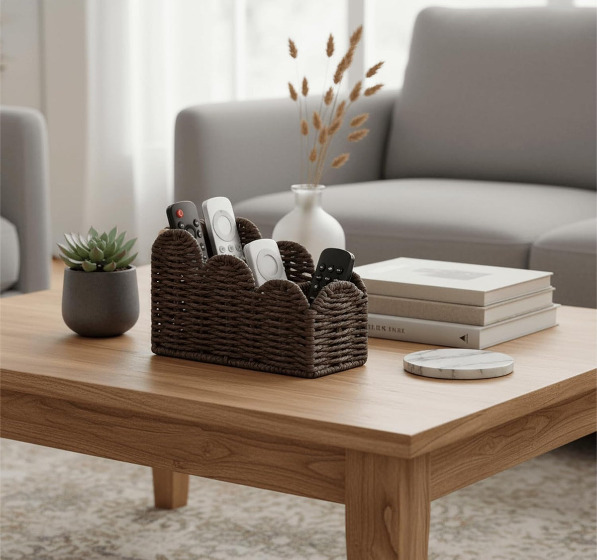 Bedside Table Desk Organizer Caddy, Remote Pen&Pencil Holder Cup
