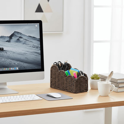 Bedside Table Desk Organizer Caddy, Remote Pen&Pencil Holder Cup