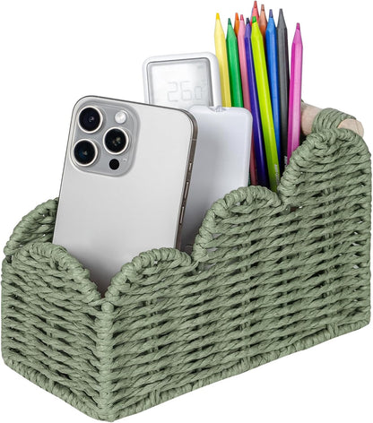 Bedside Table Desk Organizer Caddy, Remote Pen&Pencil Holder Cup