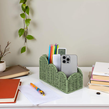 Bedside Table Desk Organizer Caddy, Remote Pen&Pencil Holder Cup