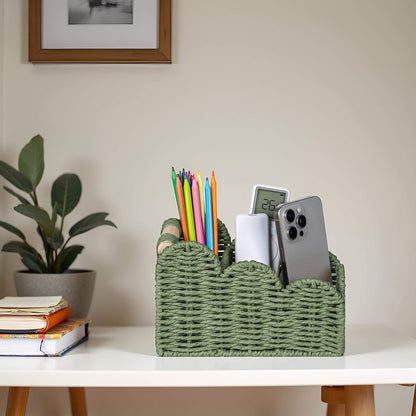 Bedside Table Desk Organizer Caddy, Remote Pen&Pencil Holder Cup