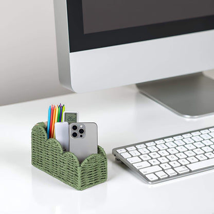 Bedside Table Desk Organizer Caddy, Remote Pen&Pencil Holder Cup