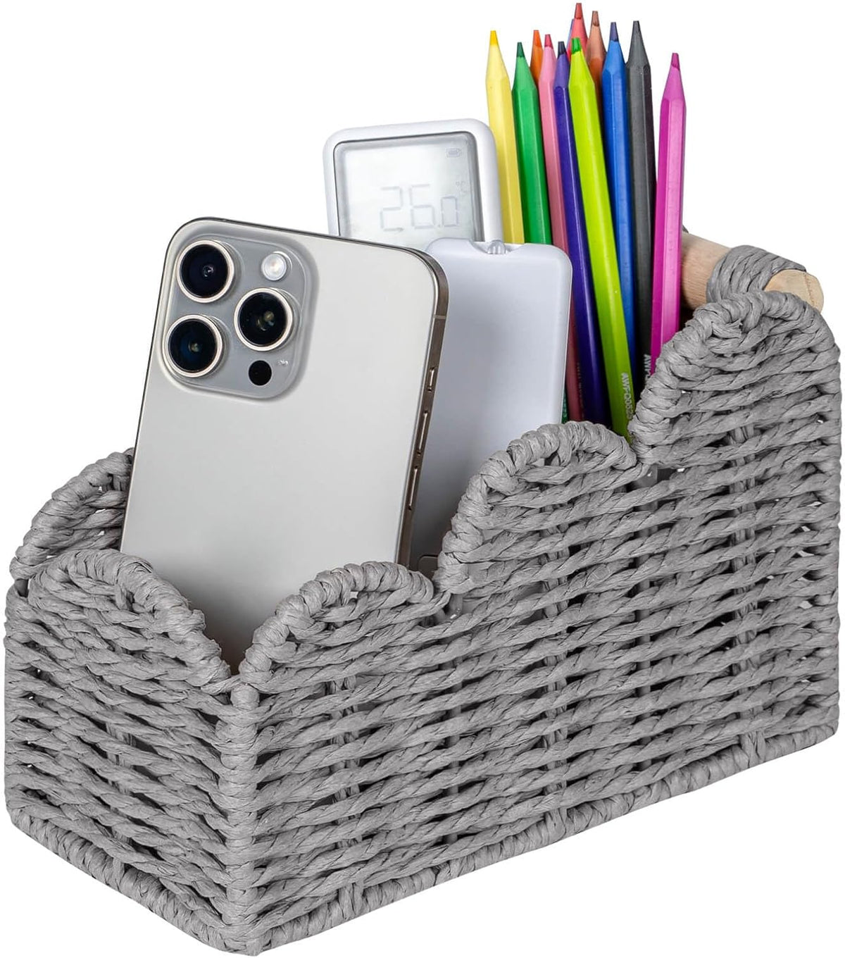 Bedside Table Desk Organizer Caddy, Remote Pen&Pencil Holder Cup