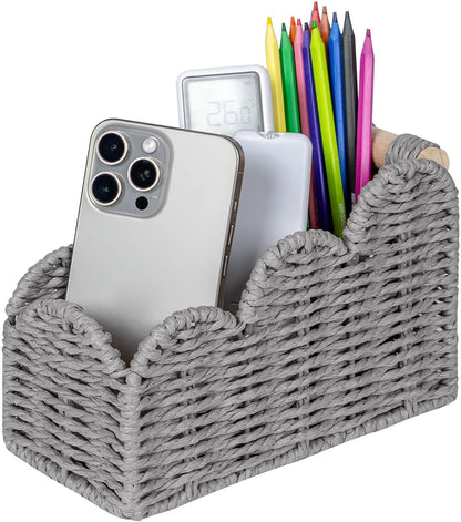Bedside Table Desk Organizer Caddy, Remote Pen&Pencil Holder Cup