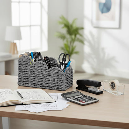 Bedside Table Desk Organizer Caddy, Remote Pen&Pencil Holder Cup