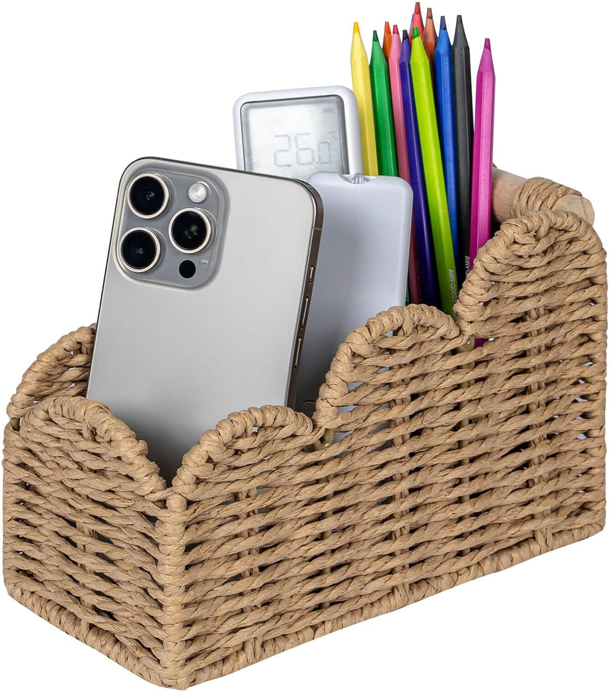 Bedside Table Desk Organizer Caddy, Remote Pen&Pencil Holder Cup