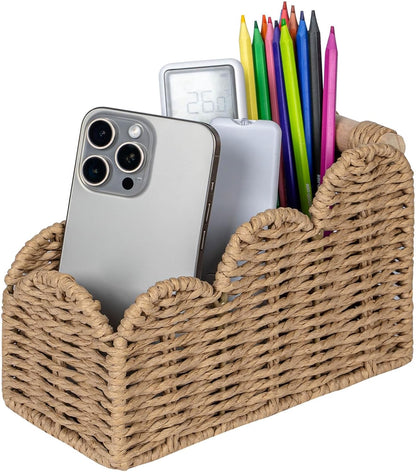 Bedside Table Desk Organizer Caddy, Remote Pen&Pencil Holder Cup