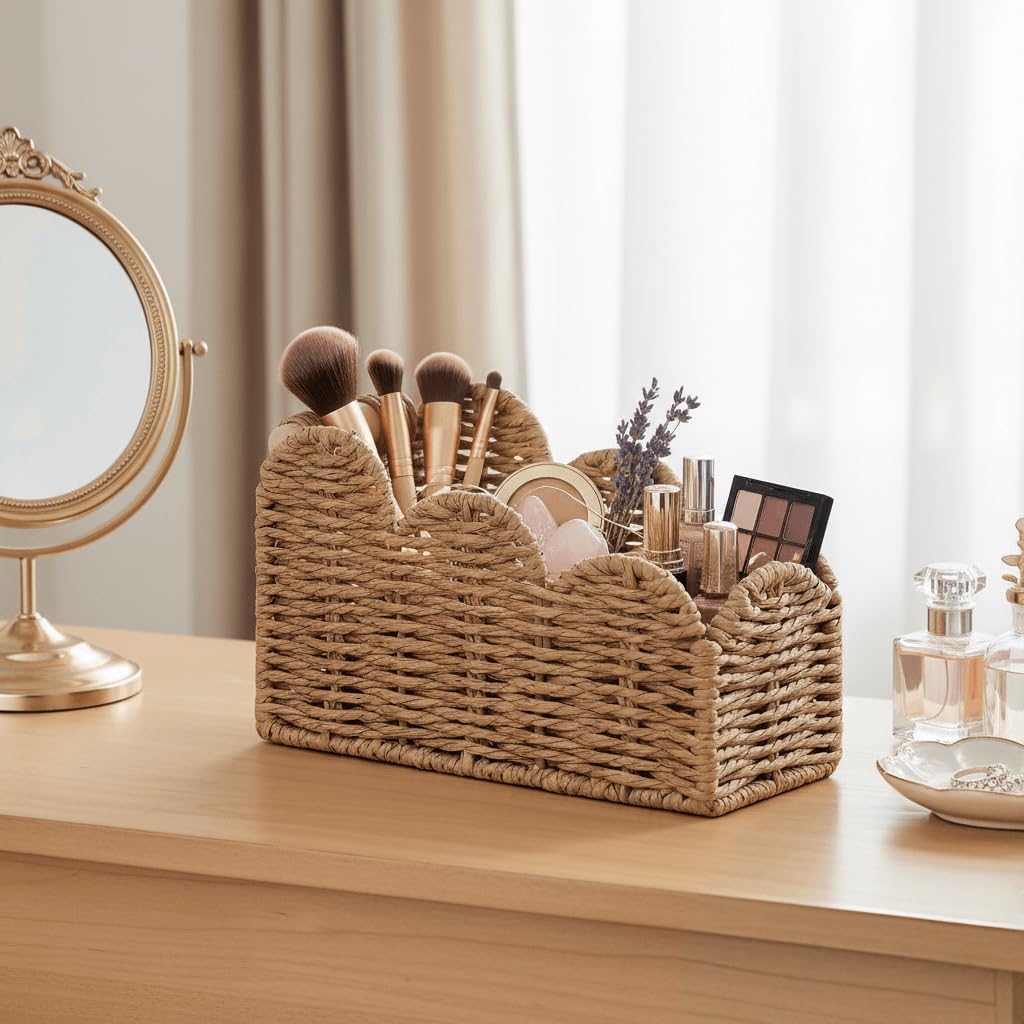 Bedside Table Desk Organizer Caddy, Remote Pen&Pencil Holder Cup