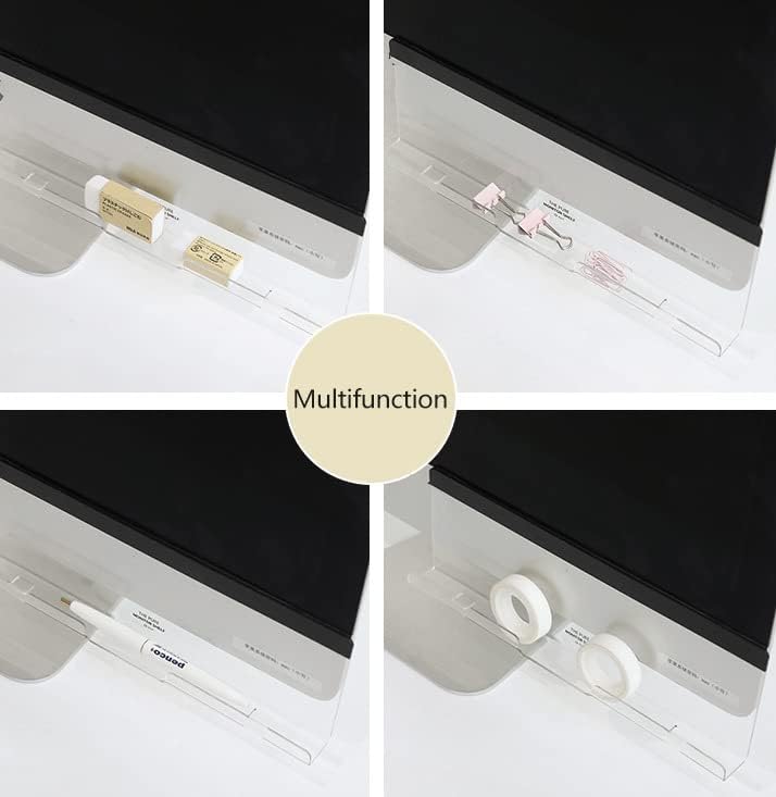 2 Pack Computer Monitor Memo Board Bottom Mount,Computer Monitor Message Board with Phone Holder, Monitor Sticky Note Holder Message Memo Panel for Monitors Screen Cabinets