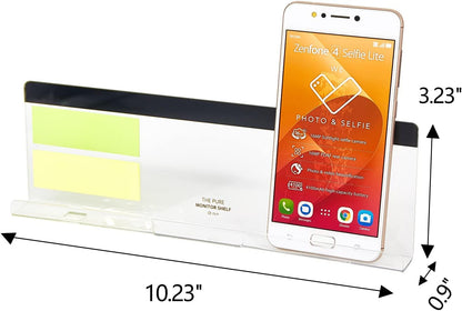 2 Pack Computer Monitor Memo Board Bottom Mount,Computer Monitor Message Board with Phone Holder, Monitor Sticky Note Holder Message Memo Panel for Monitors Screen Cabinets