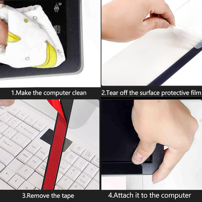 2 Pack Computer Monitor Memo Board Bottom Mount,Computer Monitor Message Board with Phone Holder, Monitor Sticky Note Holder Message Memo Panel for Monitors Screen Cabinets