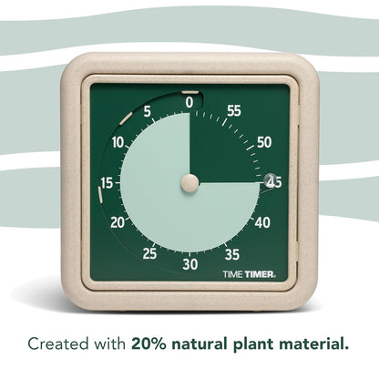 ® Retro 8 inch Eco Edition Visual Timer - 60 Minute Desk Countdown Clock Made with at Least 20% Natural Plant Material- Blue Water