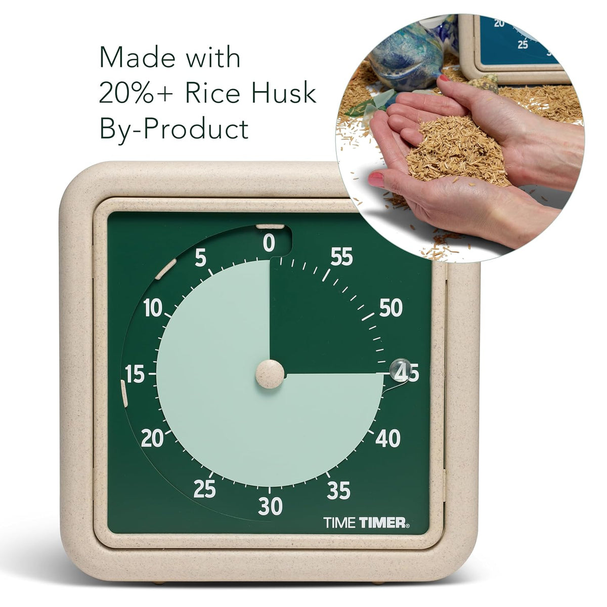 ® Retro 8 inch Eco Edition Visual Timer - 60 Minute Desk Countdown Clock Made with at Least 20% Natural Plant Material- Blue Water