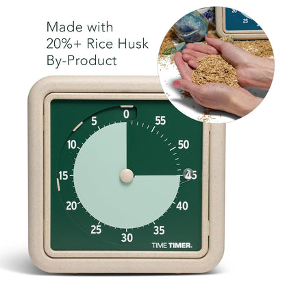 ® Retro 8 inch Eco Edition Visual Timer - 60 Minute Desk Countdown Clock Made with at Least 20% Natural Plant Material- Blue Water