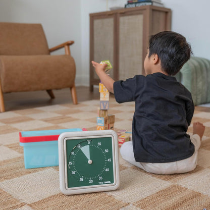 ® Retro 8 inch Eco Edition Visual Timer - 60 Minute Desk Countdown Clock Made with at Least 20% Natural Plant Material- Blue Water