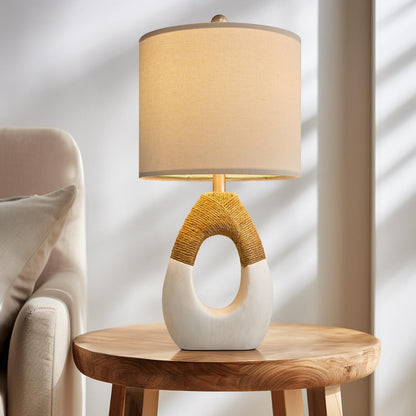 19'' Small Boho Table Lamps for Bedroom Set of 2 for Bedside