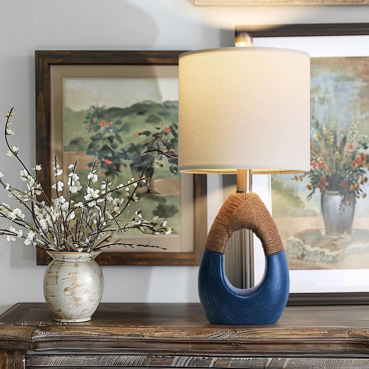 19'' Small Boho Table Lamps for Bedroom Set of 2 for Bedside