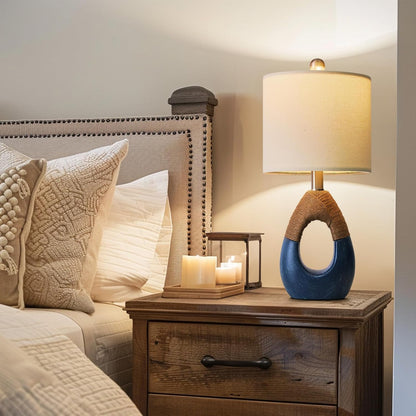 19'' Small Boho Table Lamps for Bedroom Set of 2 for Bedside