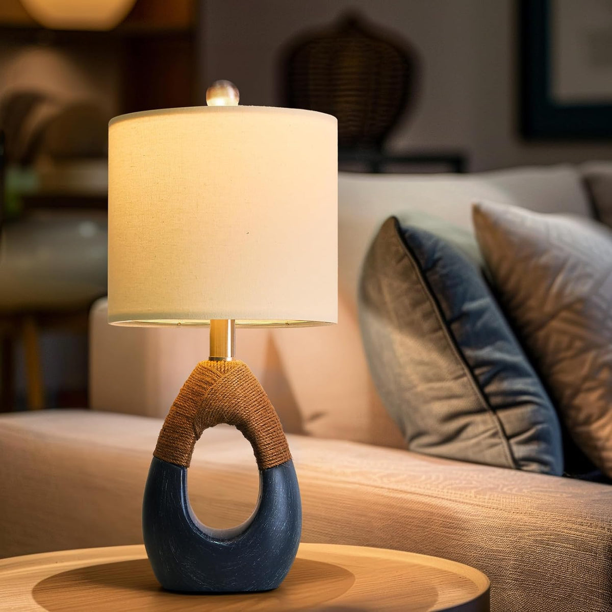 19'' Small Boho Table Lamps for Bedroom Set of 2 for Bedside