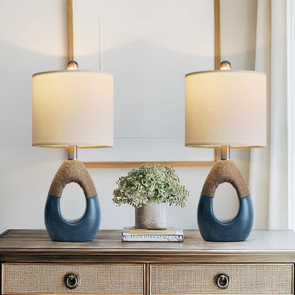 19'' Small Boho Table Lamps for Bedroom Set of 2 for Bedside