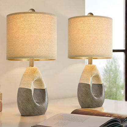 19'' Small Boho Table Lamps for Bedroom Set of 2 for Bedside