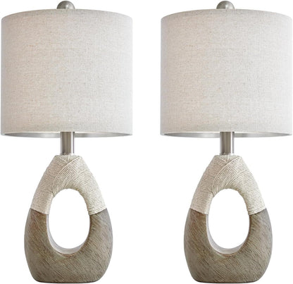 19'' Small Boho Table Lamps for Bedroom Set of 2 for Bedside