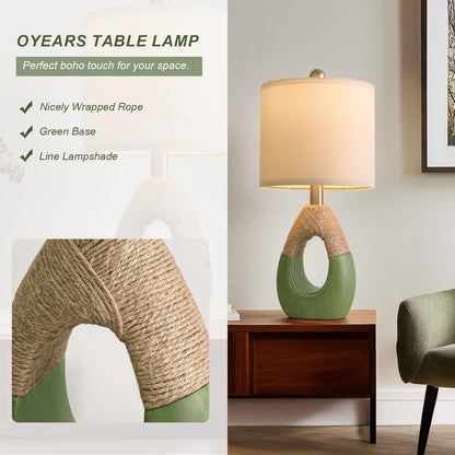 19'' Small Boho Table Lamps for Bedroom Set of 2 for Bedside