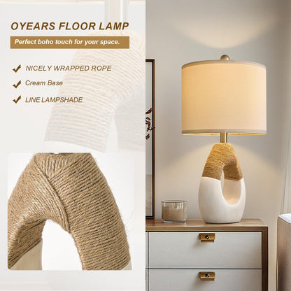 19'' Small Boho Table Lamps for Bedroom Set of 2 for Bedside