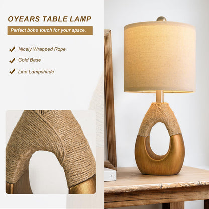 19'' Small Boho Table Lamps for Bedroom Set of 2 for Bedside