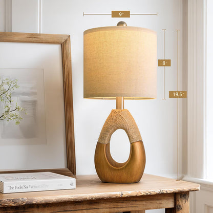 19'' Small Boho Table Lamps for Bedroom Set of 2 for Bedside