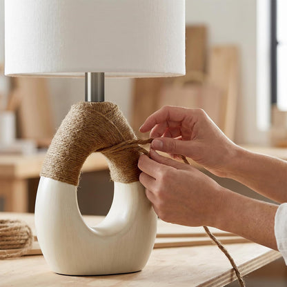 19'' Small Boho Table Lamps for Bedroom Set of 2 for Bedside