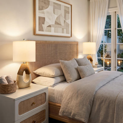 19'' Small Boho Table Lamps for Bedroom Set of 2 for Bedside