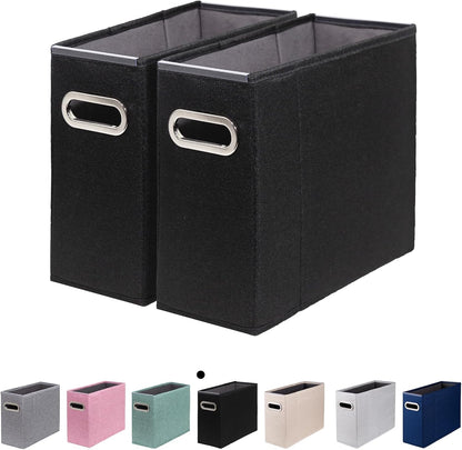 Letter Size File Organizer, File Folders Organizer, Fabric Storage Box, Collapsible Paper Organizer with Metal Handle, Smooth PVC Rails, Only Box (Beige)