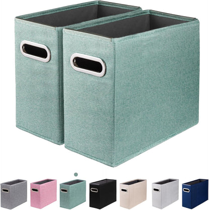 Letter Size File Organizer, File Folders Organizer, Fabric Storage Box, Collapsible Paper Organizer with Metal Handle, Smooth PVC Rails, Only Box (Beige)