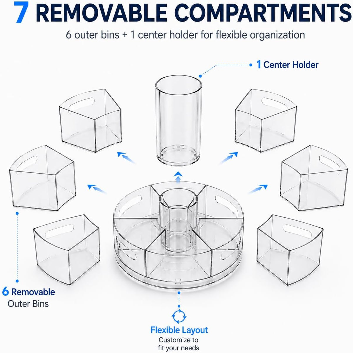 CraftGenes Clear Rotating Organizer, Acrylic Pen Holder, Marker Organizer